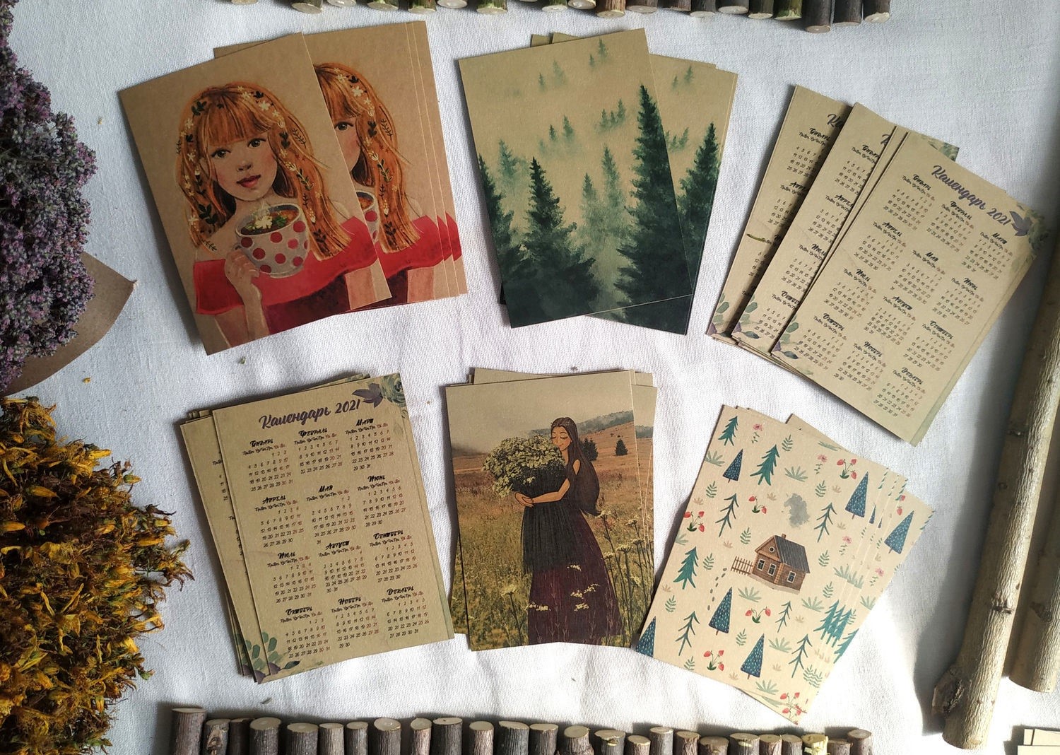Печать карманных календарей 2021