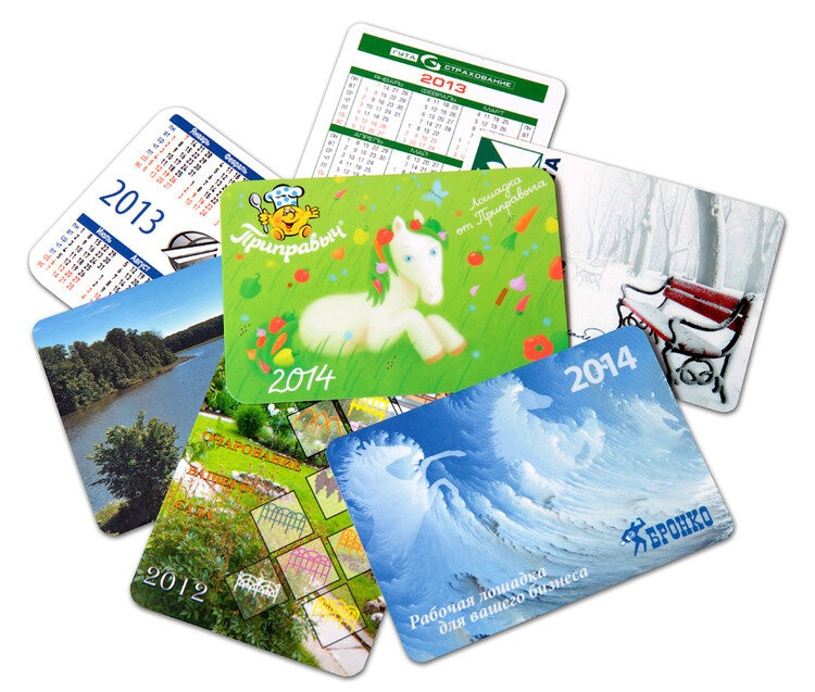 Печать карманных календарей с логотипом