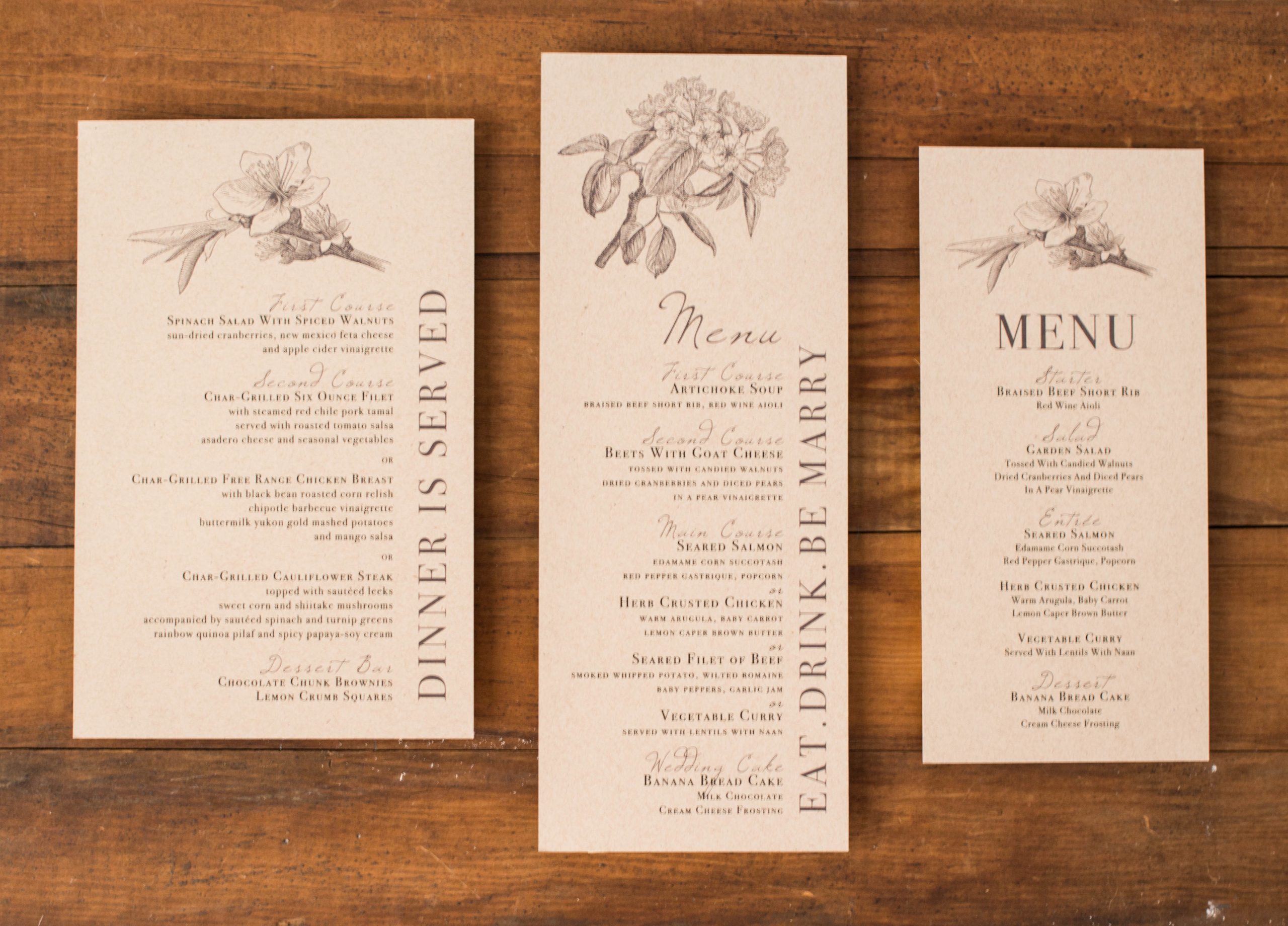 Печать меню на крафт бумаге