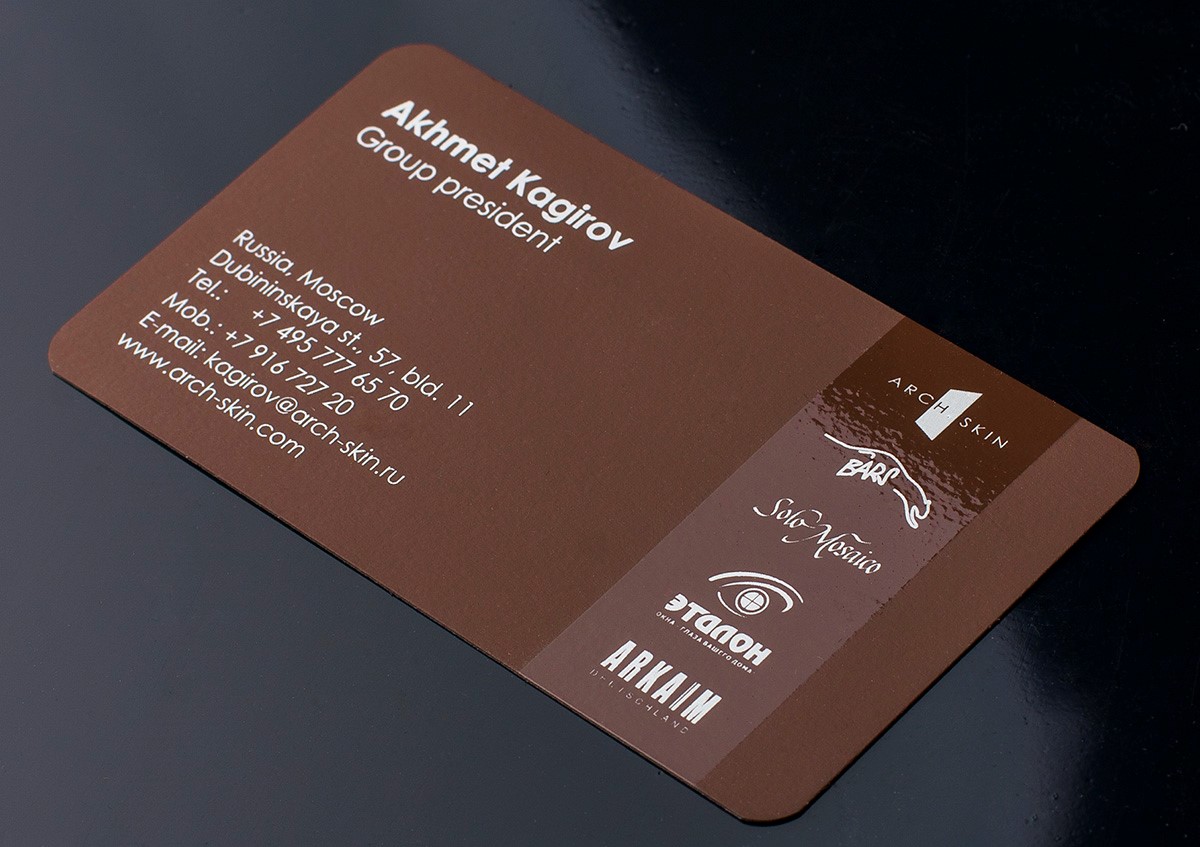 Визитки с шелкографией