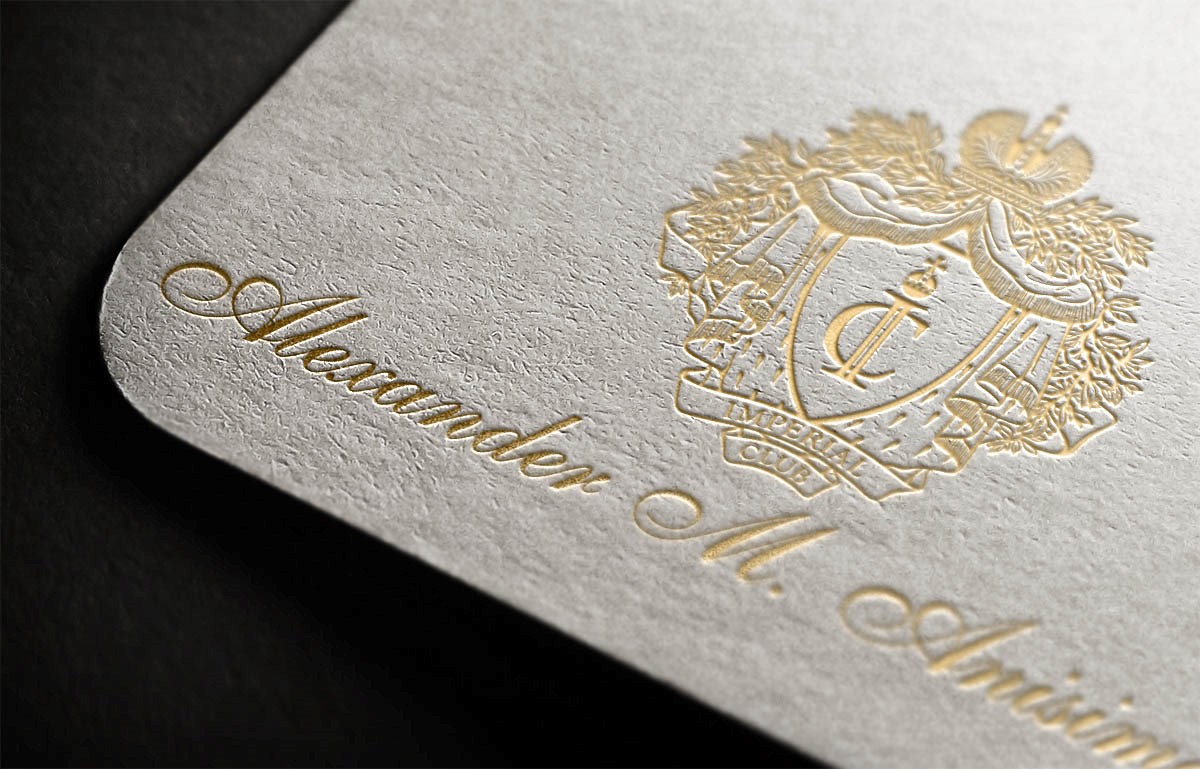 Визитки с тиснением золотом