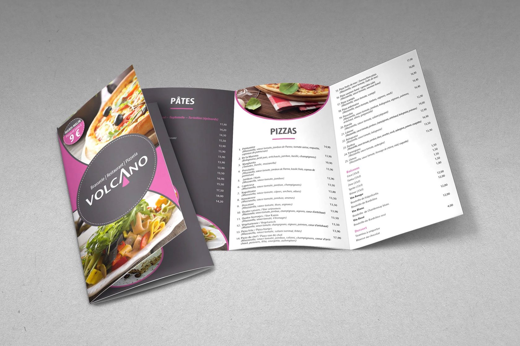 Срочное изготовление меню в виде буклета