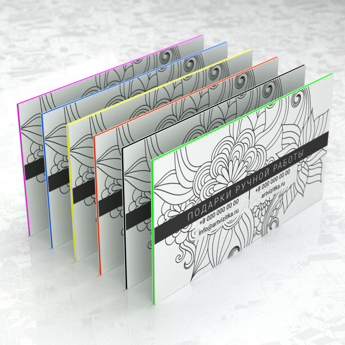 Визитки кашированные