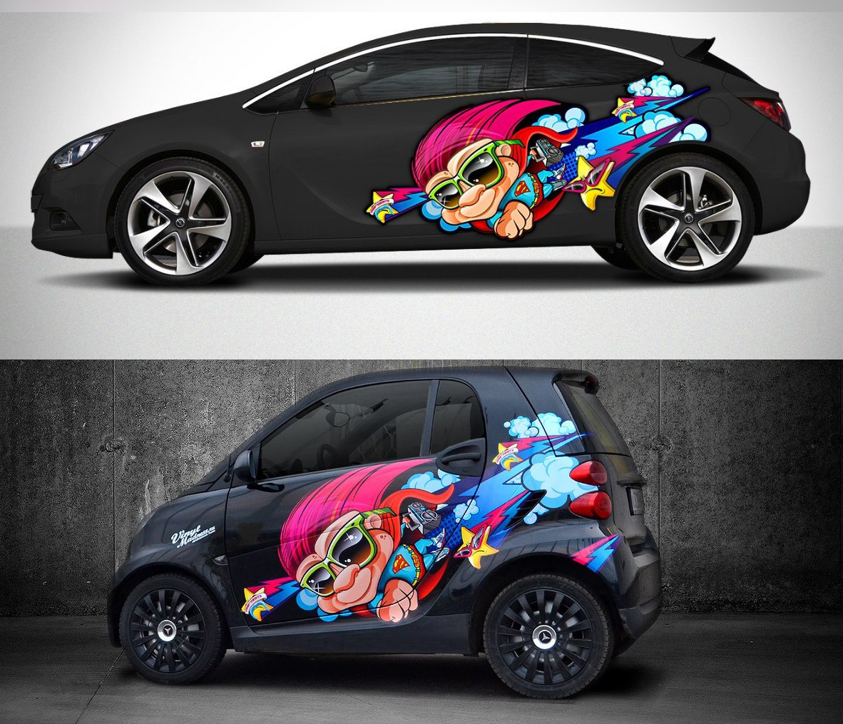 Печать наклеек на машину