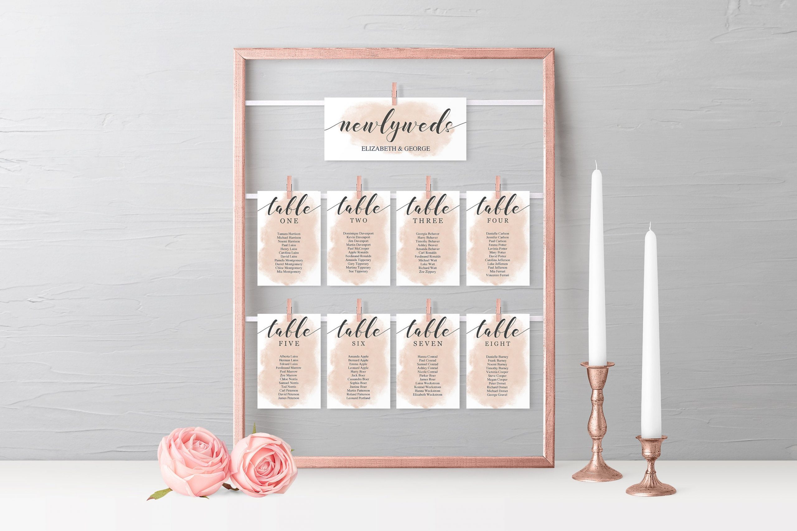 Печать плана рассадки гостей для свадьбы