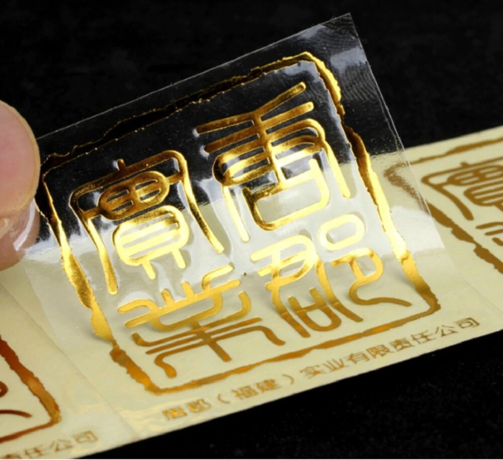 Прозрачные наклейки с логотипом