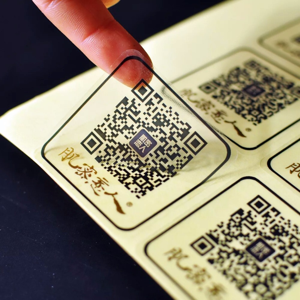 Прозрачные наклейки с логотипом