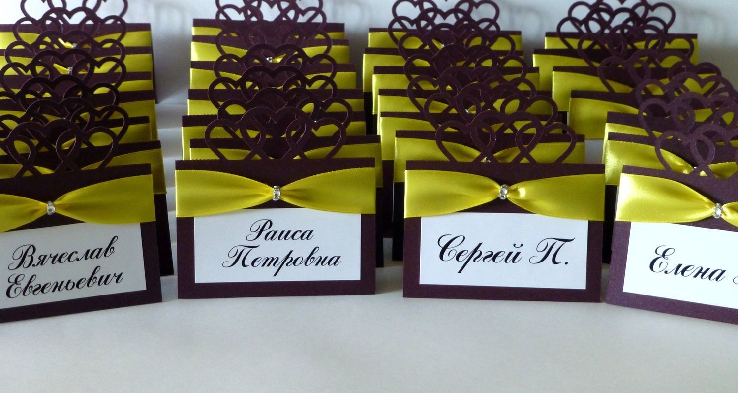 Изготовление рассадочных банкетных карточек для свадьбы