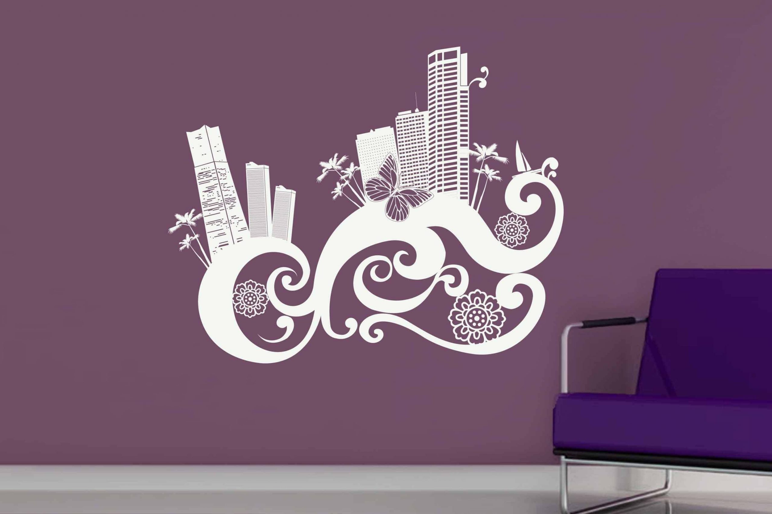 Печать интерьерных наклеек город