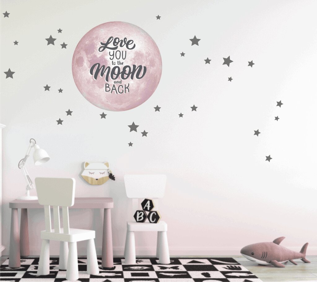 Печать интерьерных наклеек луна