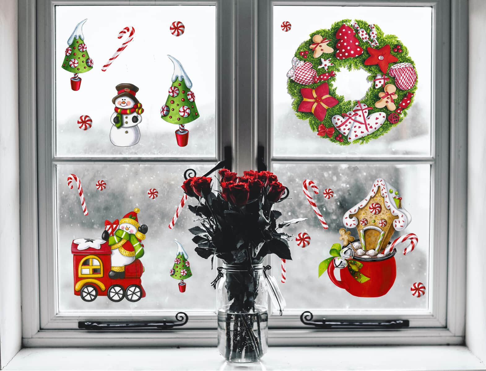 Печать интерьерных наклеек окно