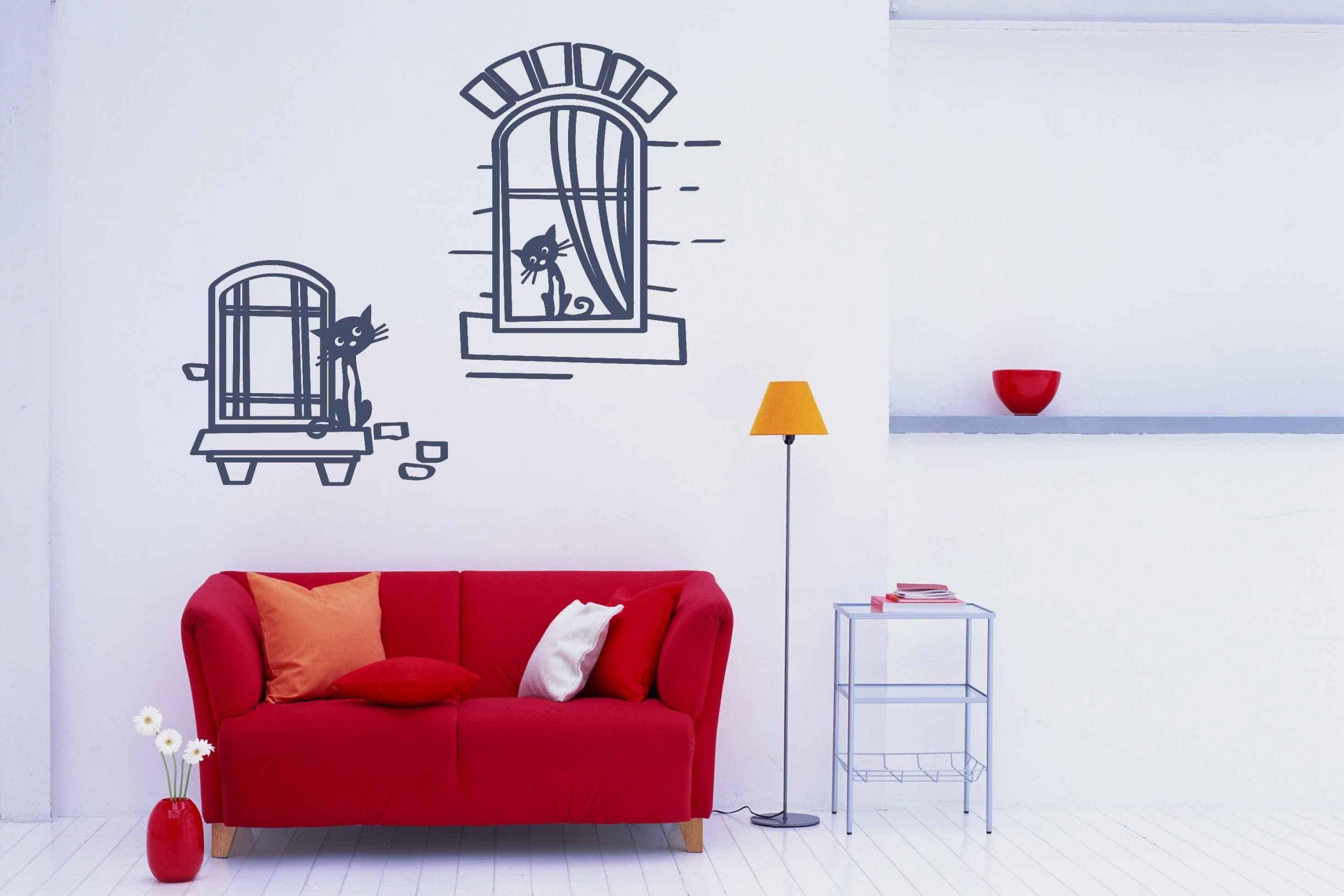 Печать интерьерных наклеек окно