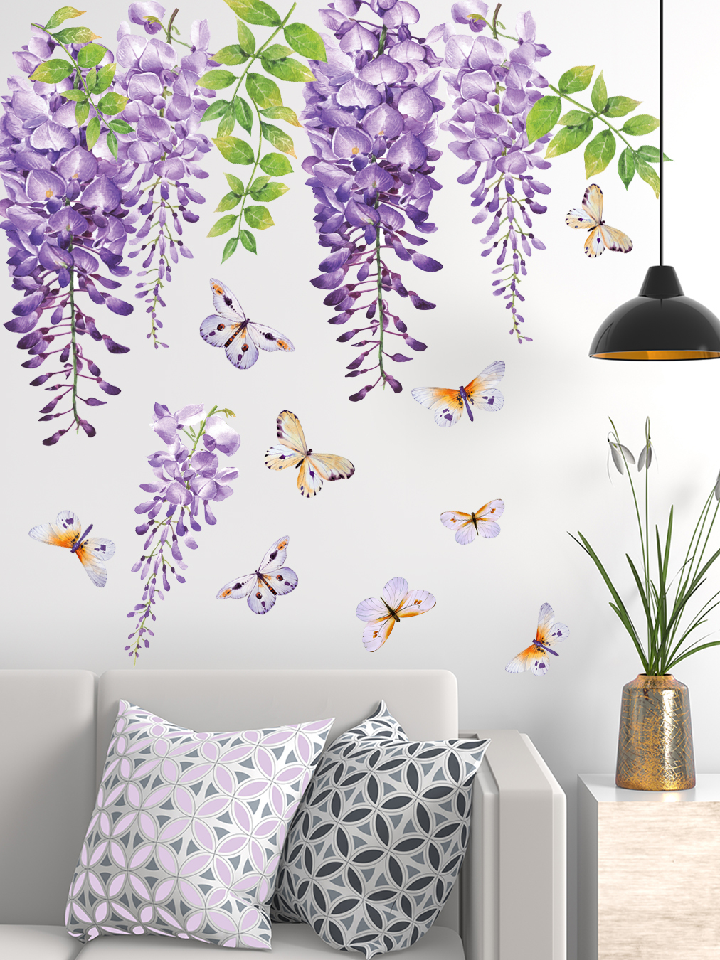 Печать интерьерных наклеек цветы