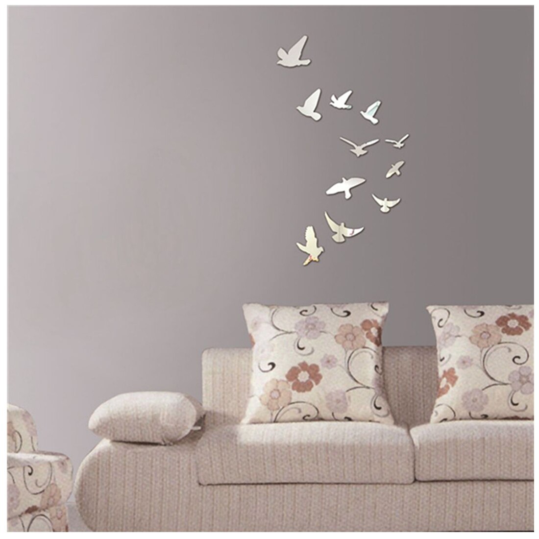 Печать интерьерных зеркальных наклеек