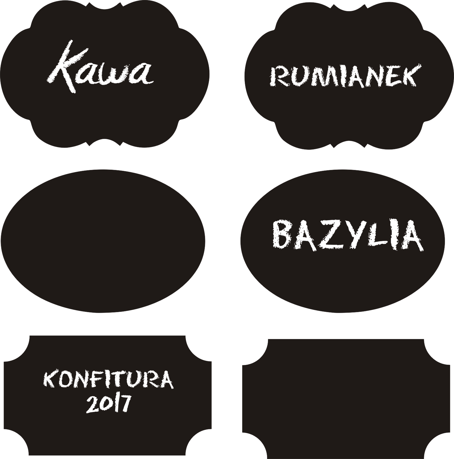 Печать черных наклеек