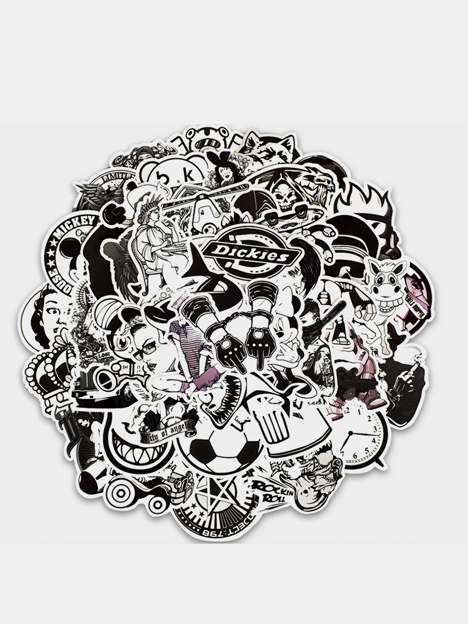 Печать черных наклеек