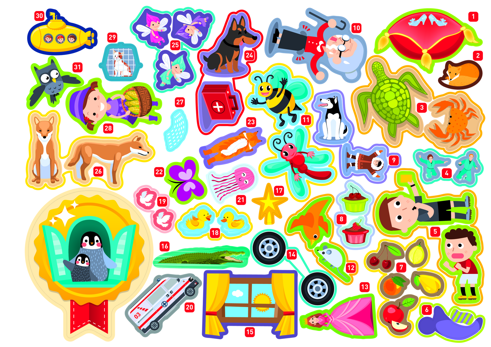 Печать детских наклеек