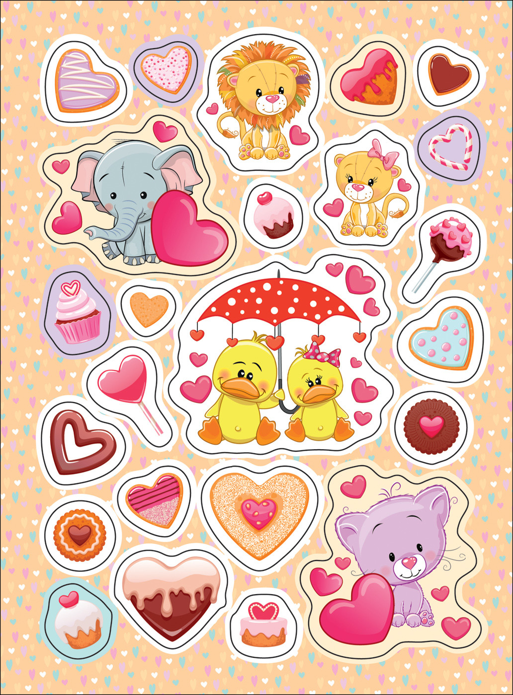 Печать детских наклеек