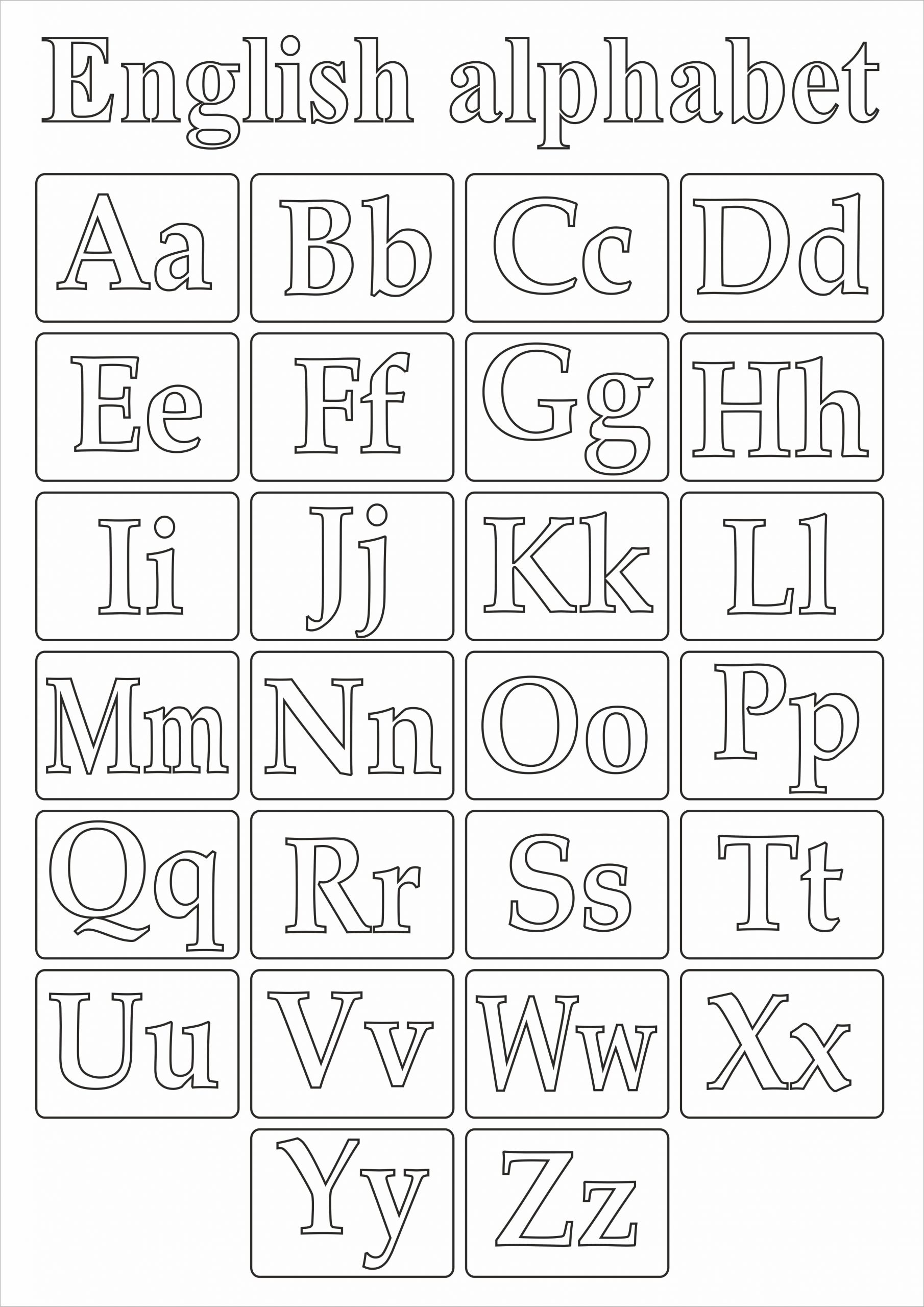 Печать карточек английского алфавита