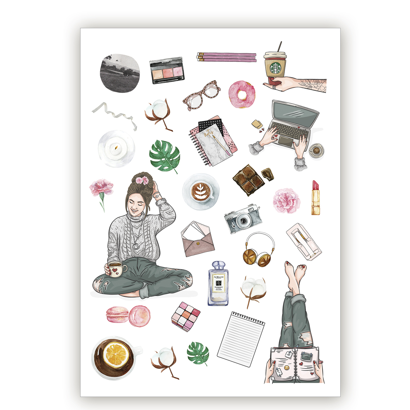 Печать наклеек для ежедневника