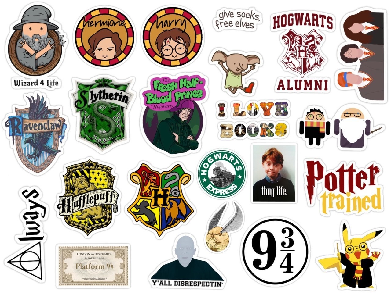 Печать наклеек Гарри Поттер