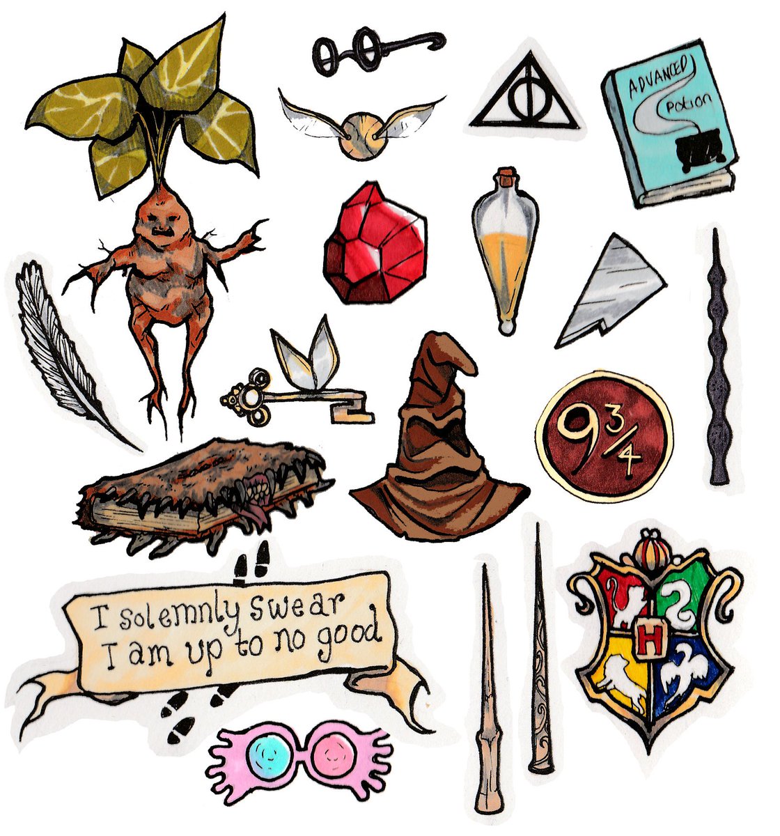 Печать наклеек Гарри Поттер