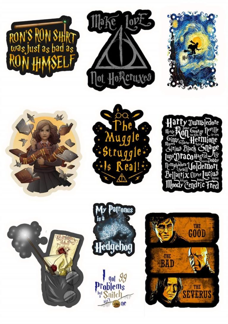Печать наклеек Гарри Поттер