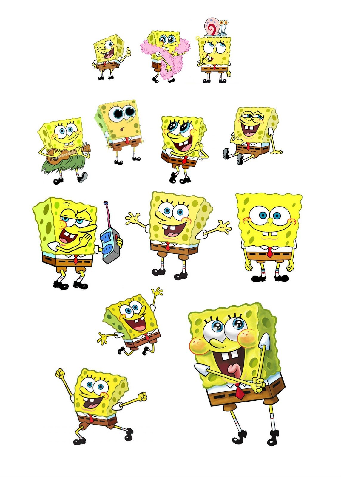 Печать наклеек губка боб