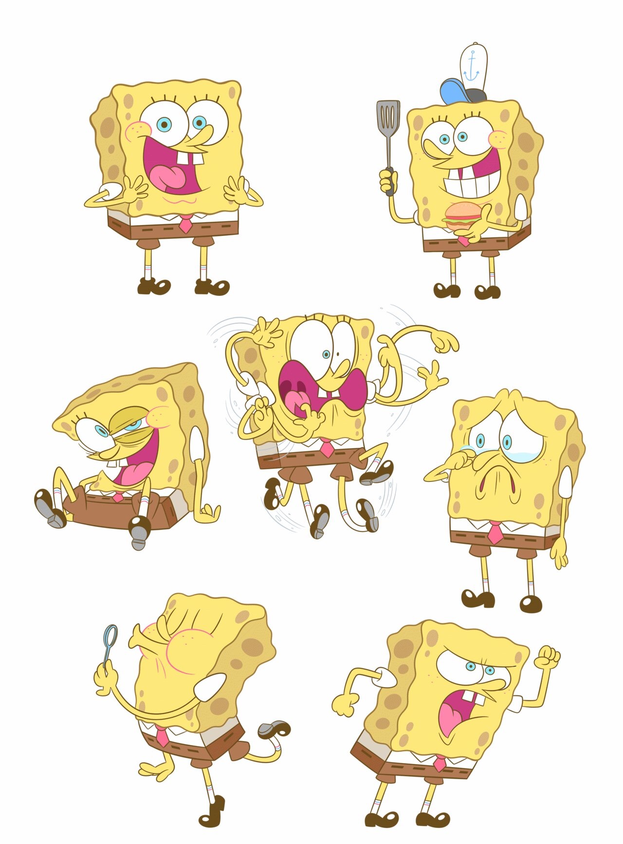 Печать наклеек губка боб