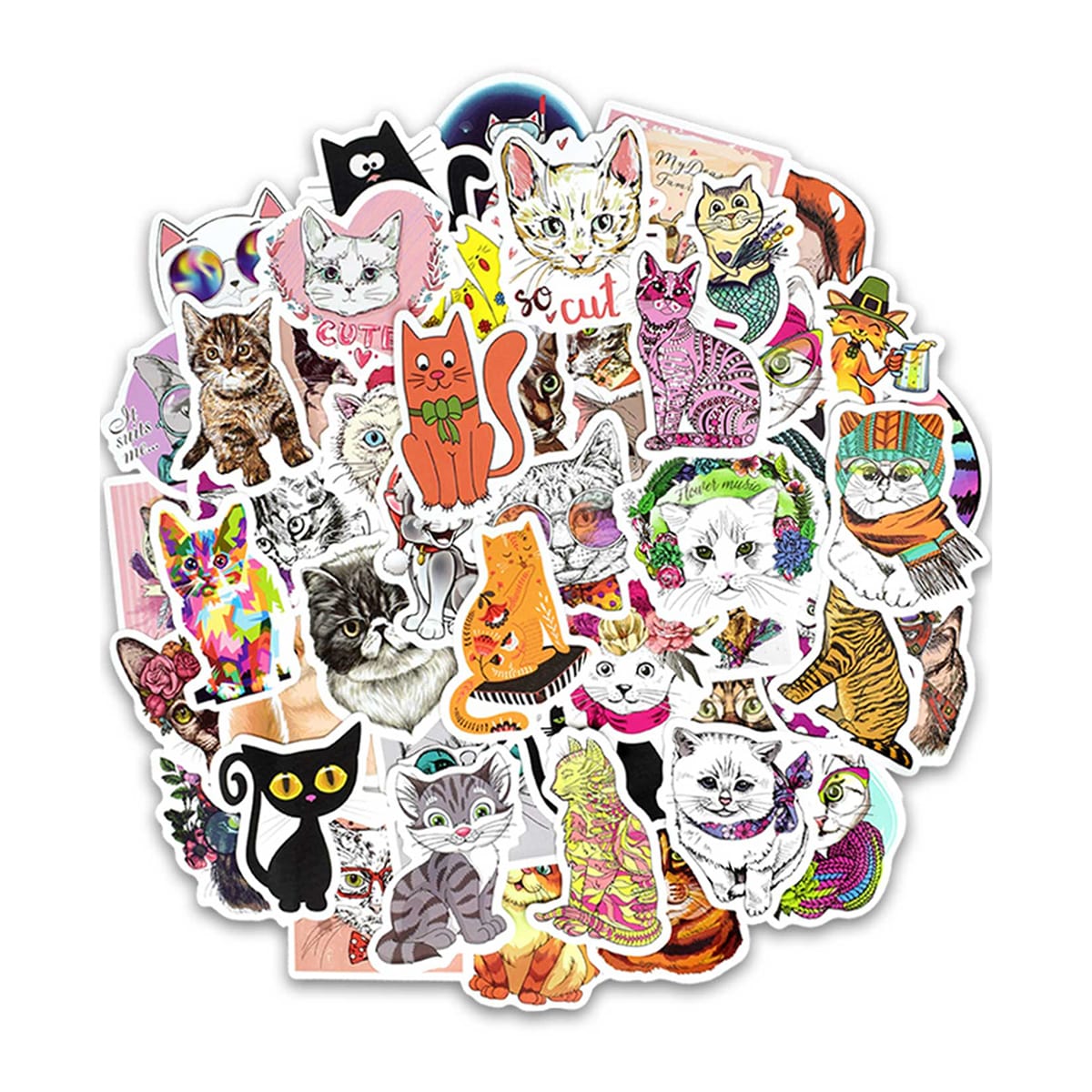 Печать наклеек котиков