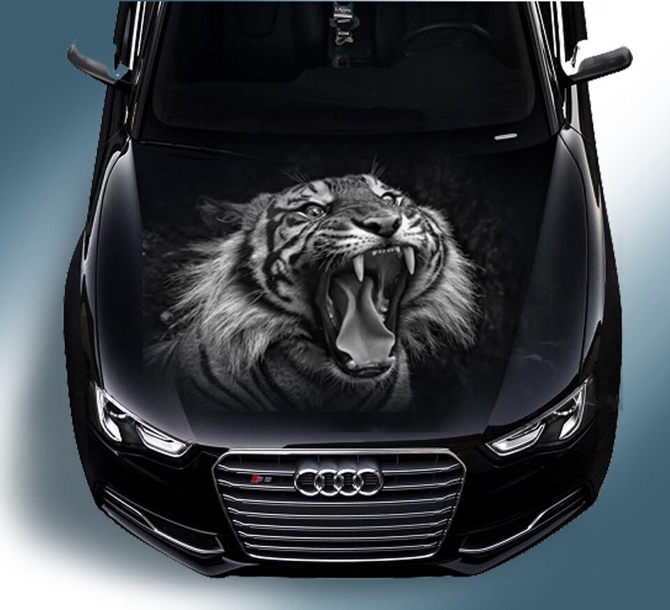 Печать наклеек на капот