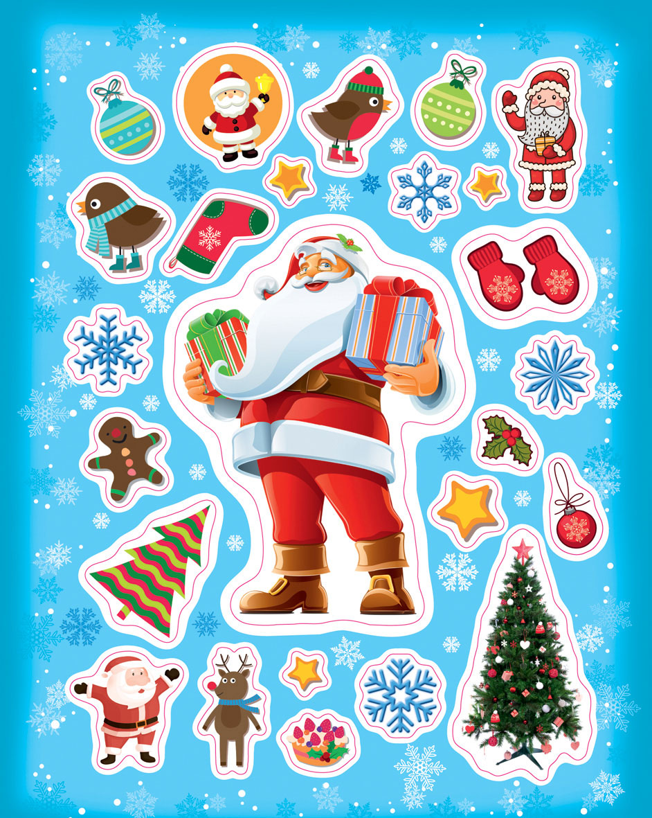 Печать наклеек на Новый Год