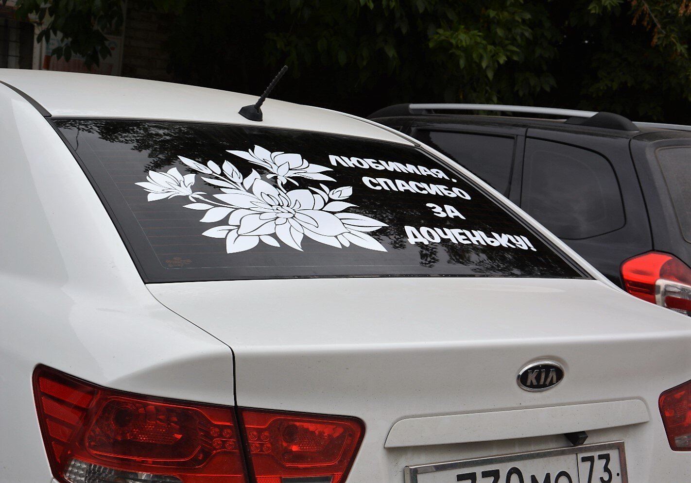 Печать наклеек на заднее стекло