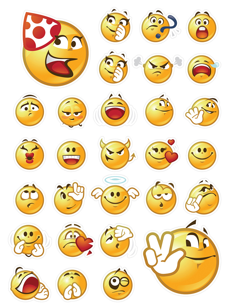 Печать наклеек смайликов