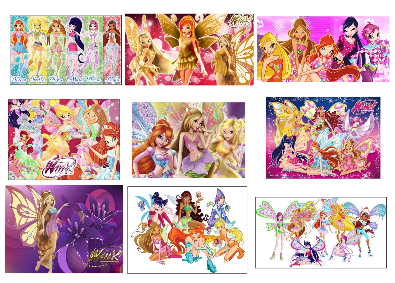 Печать наклеек Винкс