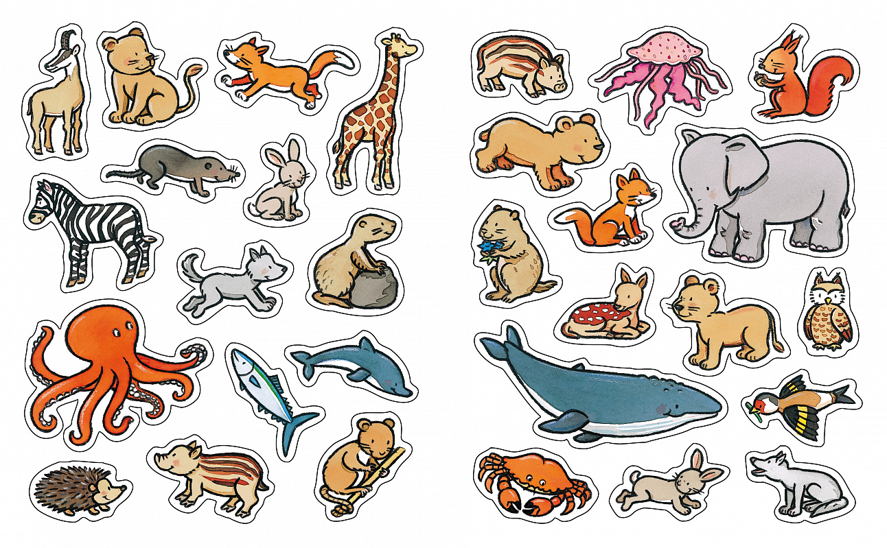 Печать наклеек животных