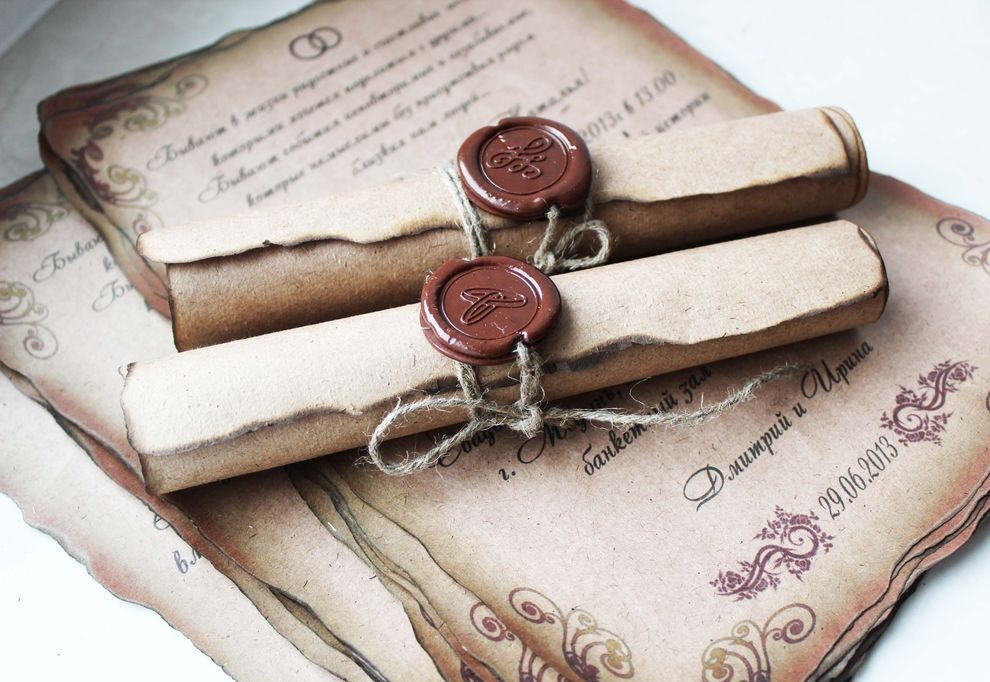 Печать пригласительных с сургучной печатью