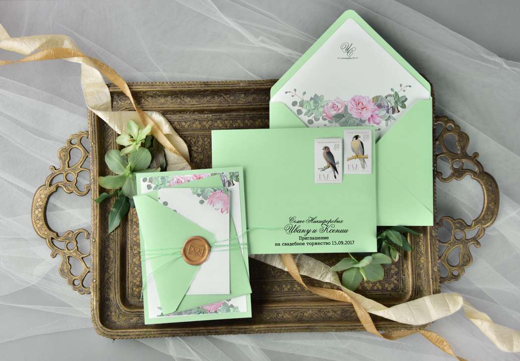 Печать пригласительных с сургучной печатью