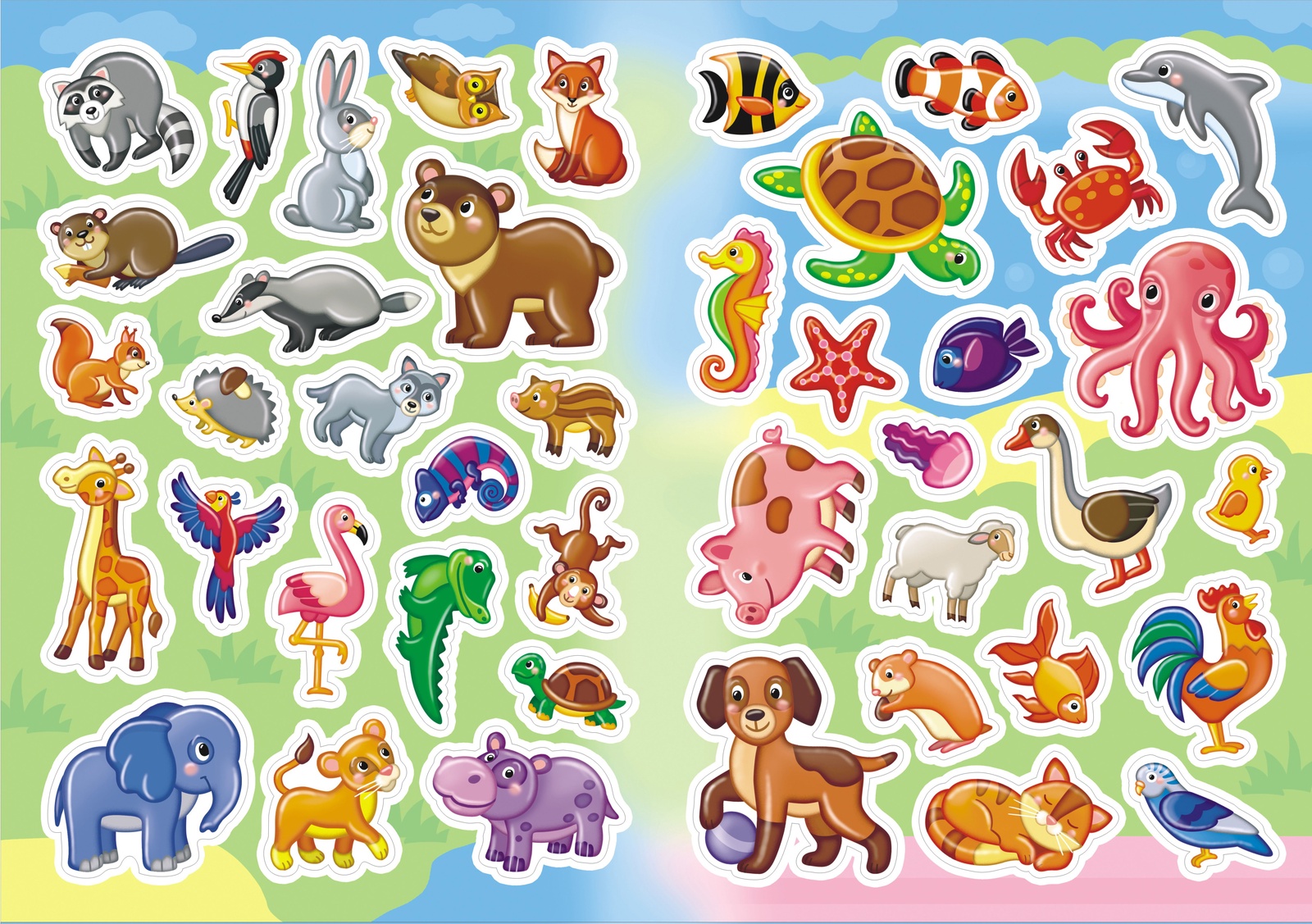 Печать цветных наклеек