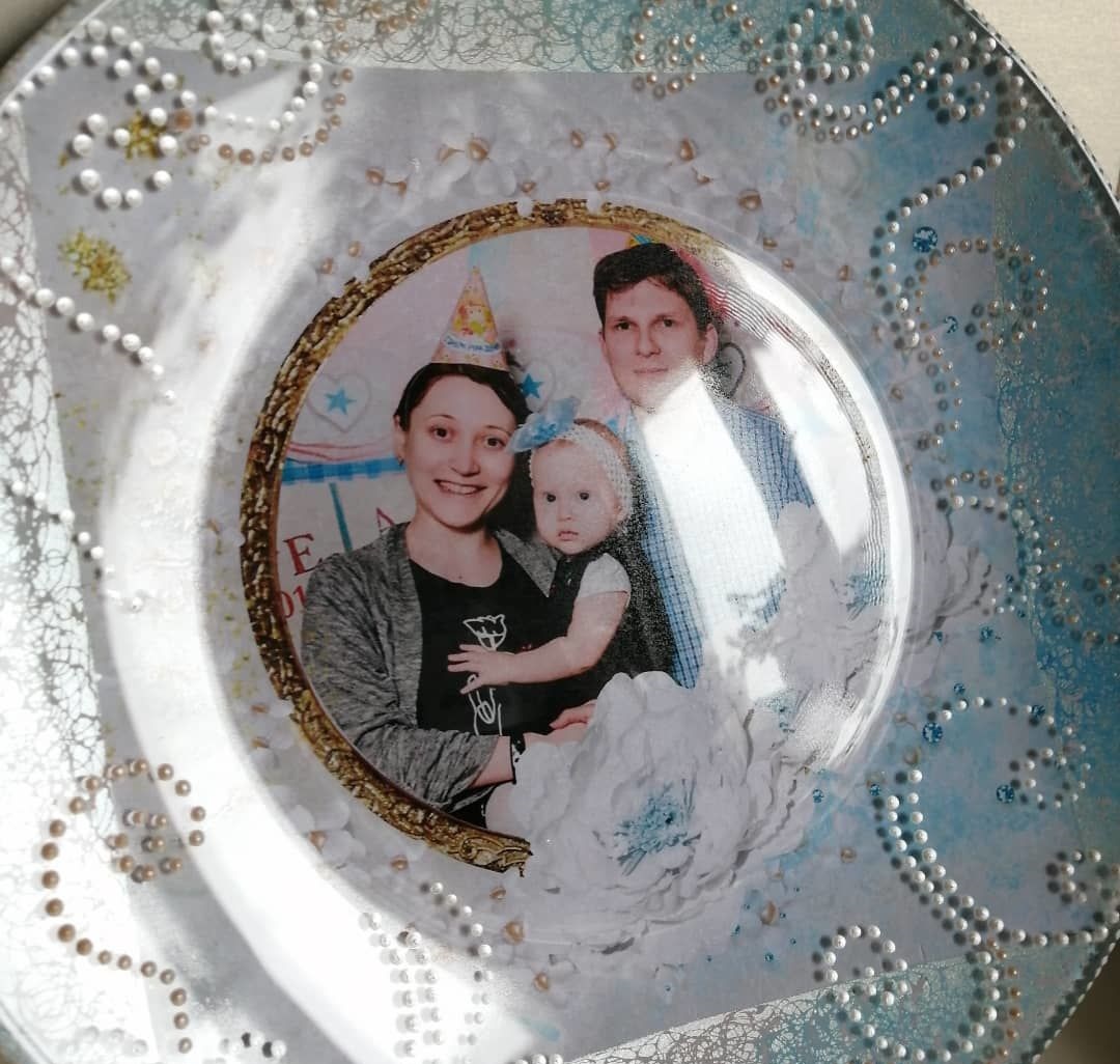 Печать фото на тарелке