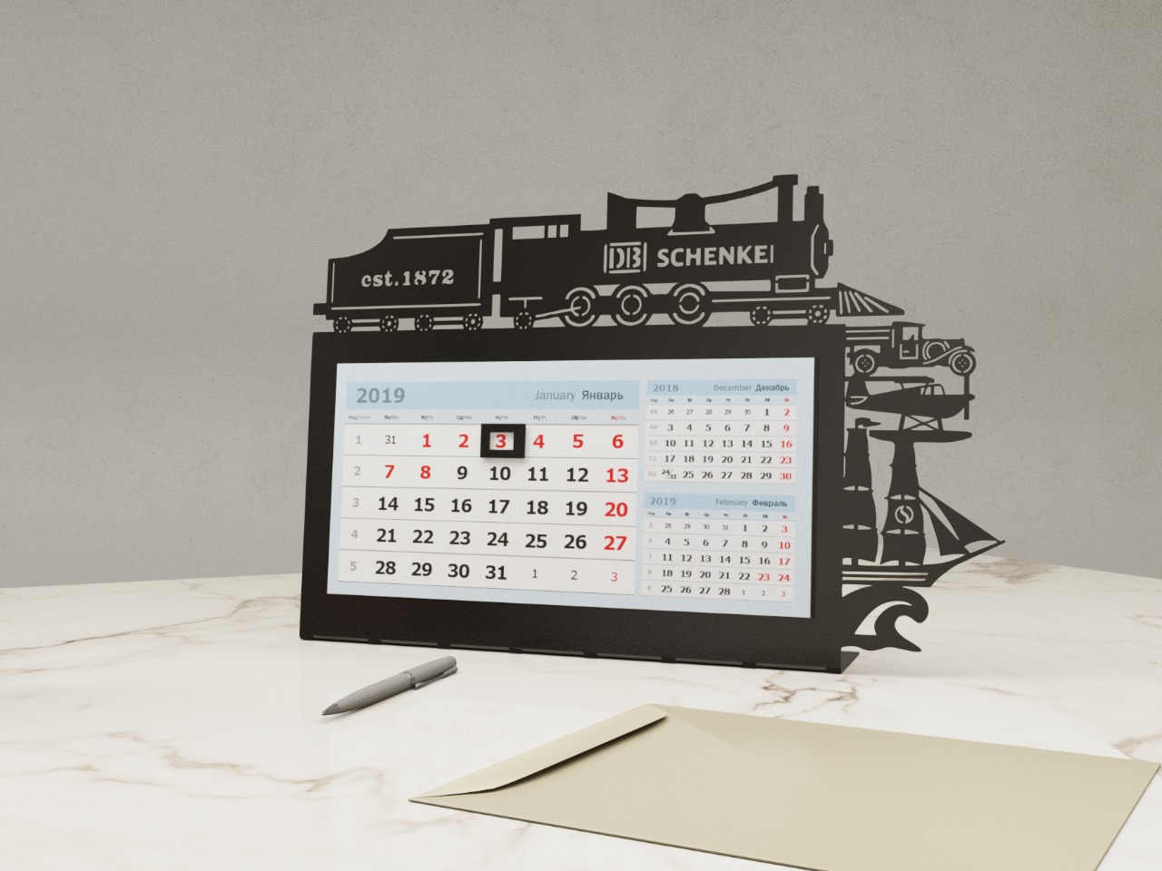 Печать квартальных календарей с вырубкой