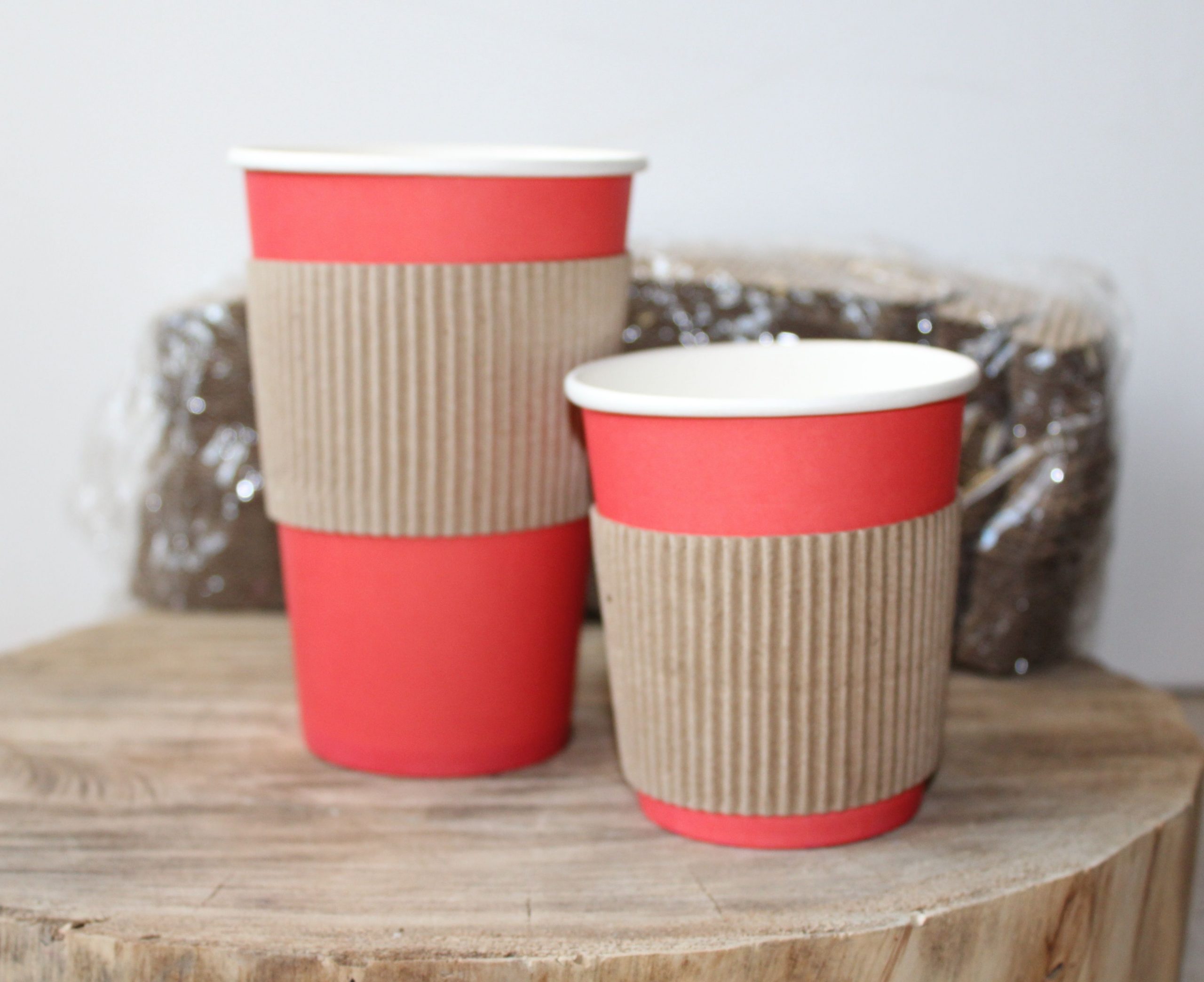 Крафтовые манжеты для стаканов