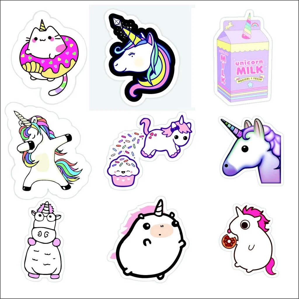 Печать наклеек единороги