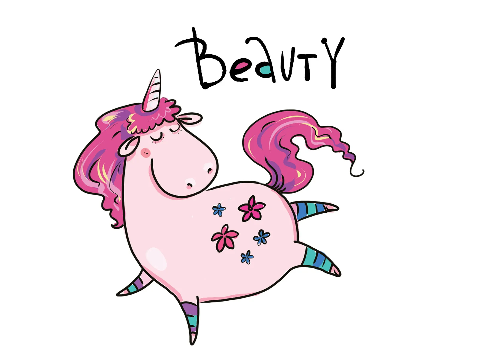 Печать наклеек единороги