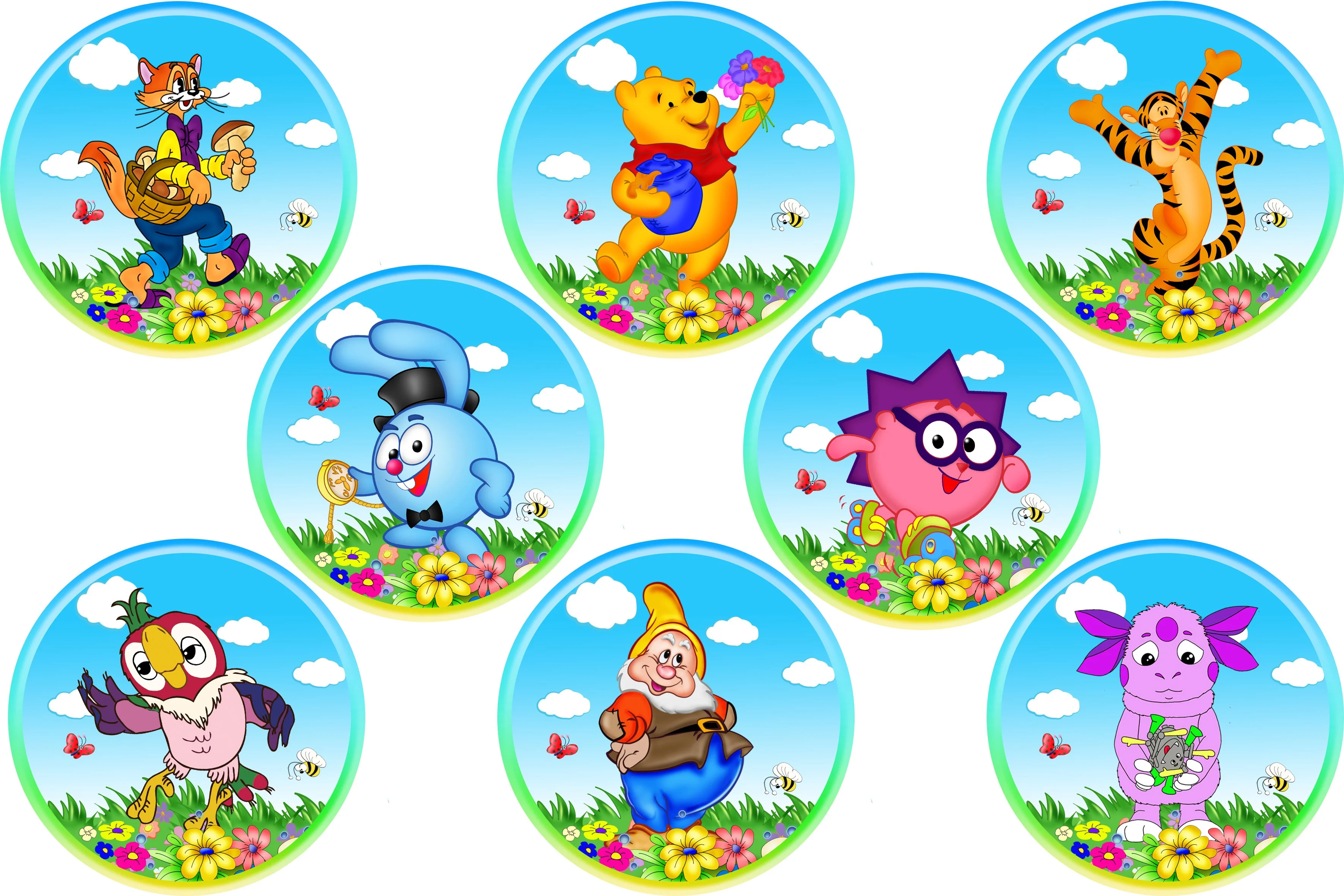 Печать наклеек на шкафчики в детском саду