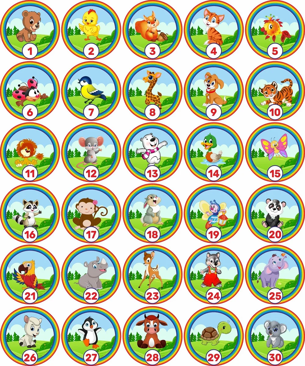 Печать наклеек на шкафчики в детском саду