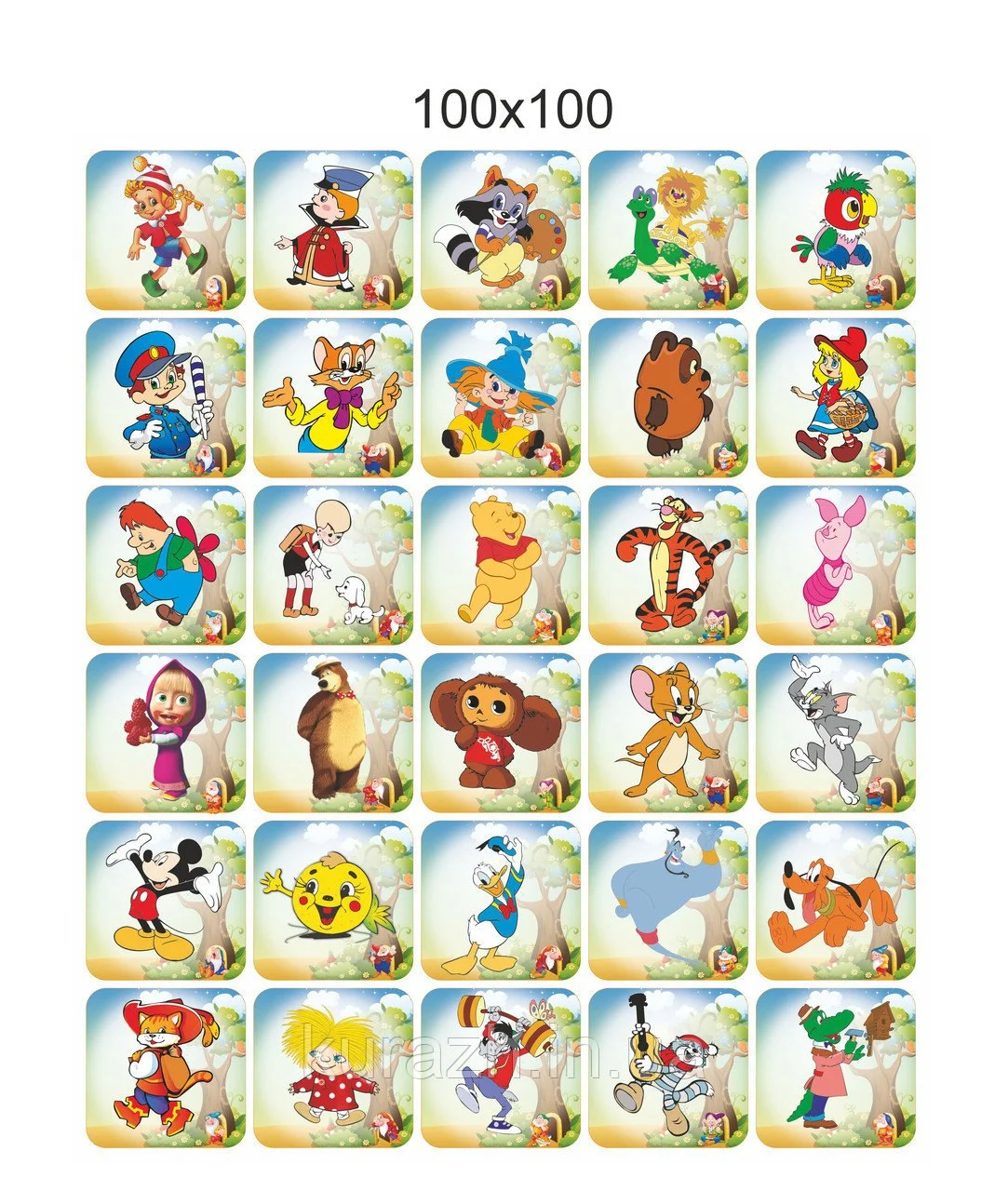 Печать наклеек на шкафчики в детском саду