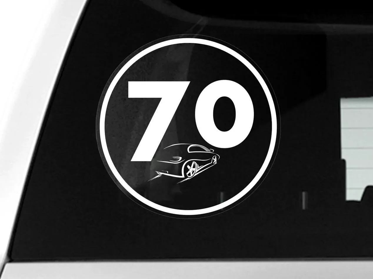 Печать наклеек знак 70 на авто