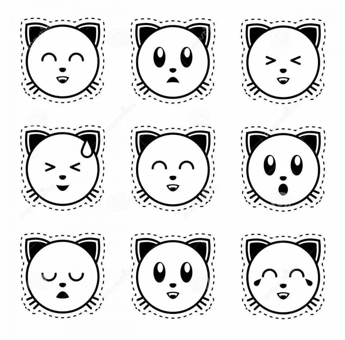 Изготовление маленьких раскрасок для наклеек смайлики