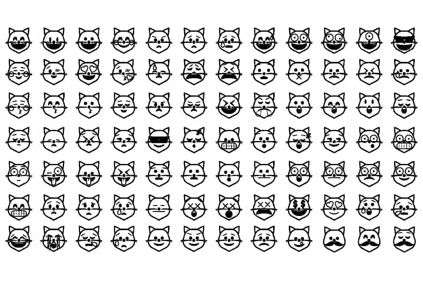 Печать черно-белых наклеек смайлики